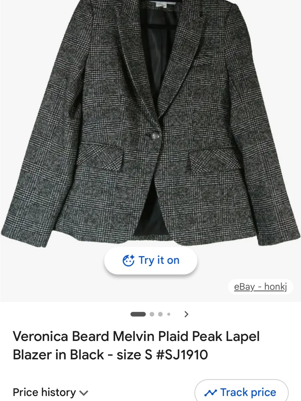 Veronica Beard Black and White Glen Plaid Blazer - Picture 9 of 9